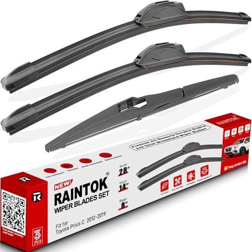 3 Pack Windshield Wiper Blades Replacement for Toyota Prius C 2012 (28"/14"/8")