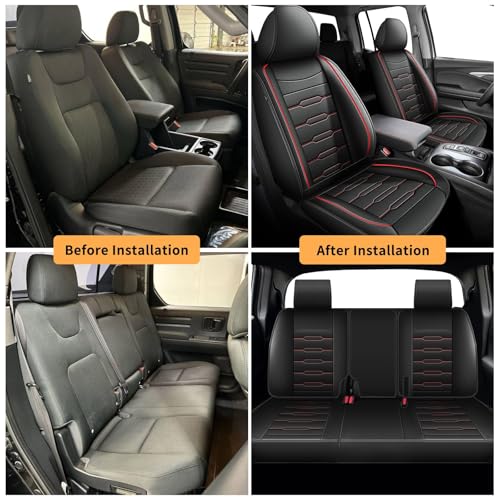 Custom Fit for Honda Ridgeline Seat Covers 2006 (016# Redline / Incompatible With Front Seats Armrest)