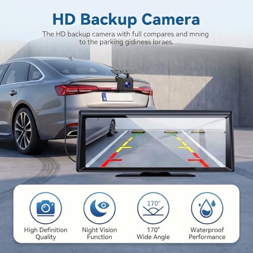 8.1" Wireless CarPlay Screen with 2K Dash Cam & 1080P Backup Camera (8.1 Inch CarPlay)