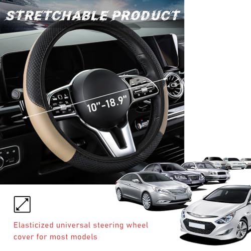 Car Steering Wheel Cover (Beige, AD)