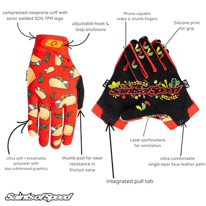 Tacoholic Dirt Bike Gloves (Small)