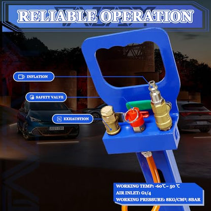 5T Triple Bag Air Jack 11000lbs Pneumatic Jack 3s Fast Lift Up 16in Airbag Jack with Adjustable Long Handle Heavy Duty Triple Air Bag Jack Lift for Cars Garage (5 Ton / blue)