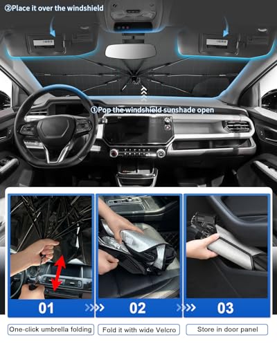 for 2027 Chevy Bolt EV Car Windshield Sun Shade Umbrella for 2027+ Chevy Bolt EV Accessories (2027 Bolt EV)
