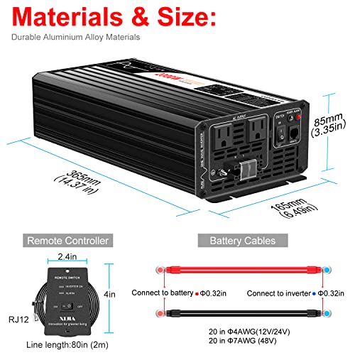 2000W Pure Sine Wave Inverter (24V 2000W（Bluetooth）)