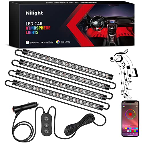 RGB LED Car Interior Stripe Light with APP Control Multicolor Music Sync Mode Waterproof Car Under (APP RGB Lights)