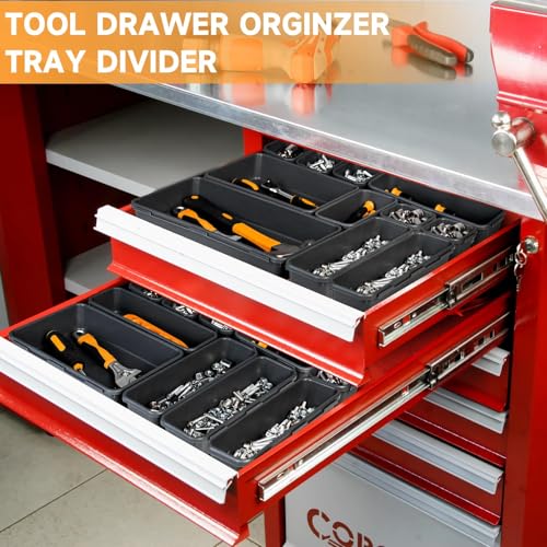 Tool Box Organizer Tray (Black: 60 PCS)