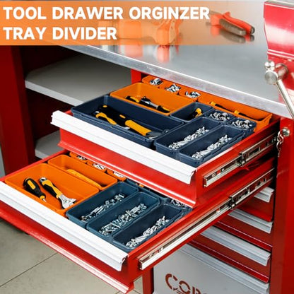 Tool Box Organizer Tray (Blue & Orange: 60 PCS)