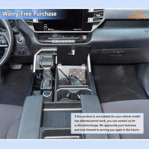 Car Lower Center Console Lock Safe Storage Box Cover Lid Compatible with 2022