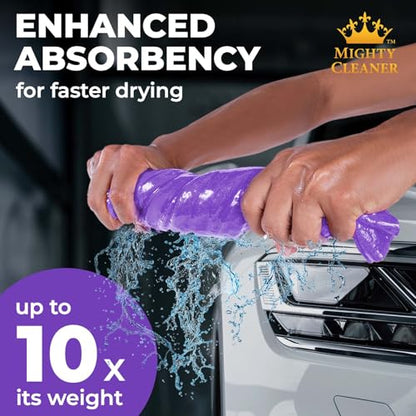 Premium Shammy Cloth for Car Drying (Purple, Blue, Yellow)