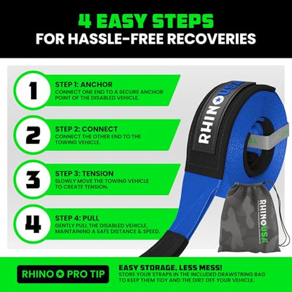 Recovery Tow Strap (Blue / 3in x 30ft)