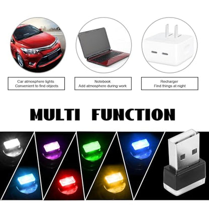 7PCS USB LED Car Interior Atmosphere Lamp (colorful)