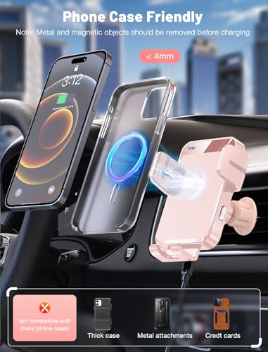 Wireless Car Charger Auto (Pink)