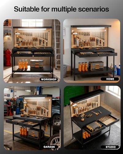 Work Benches for Garage (Dark Black)