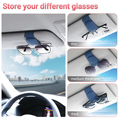 Sunglass Holder for Car Sun Visor Sunglasses Clip Car accessories (Blue)