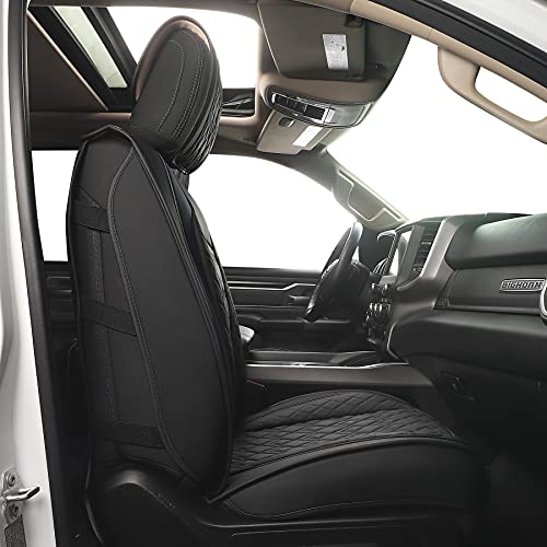 Car Seat Covers for Dodge Ram 2 Pcs Front (2 PCS Front,Black)
