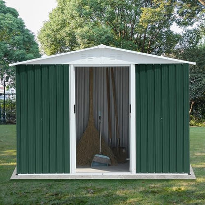 6x8 FT Outdoor Storage Shed (6x8 FT / Green)