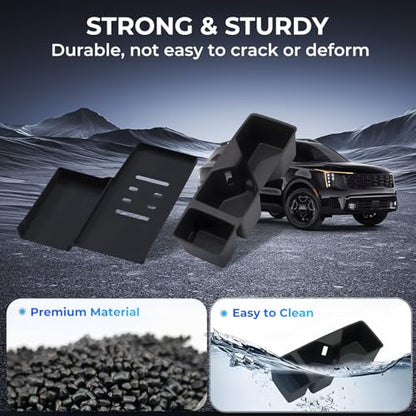 Cup Holder Insert & Wireless Charging Protective Mat for KIA Sorento 2026 2025 2024 2023 2022 2021 (Fits for 2021-2026 Sorento)