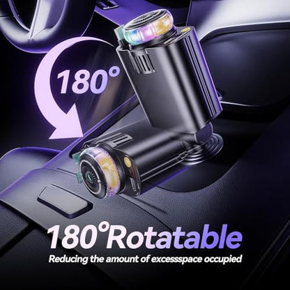 Smart Retractable Car Charger 69W USB C Fast Charge Air Freshener Starlight (Black)