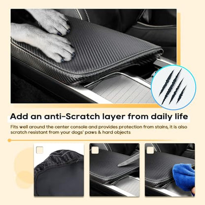 Central Console Armrest Box Cover Fit for Volov 2021 2022 2023 2024 2025 2026 XC60 S60 SPA Cover Car Armrest Cover Auto Center Console Pad (1) 2021-2026 XC60 Carbon Fiber Regular)