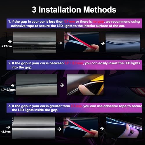 43.3in Acrylic LED Lights for Car (1 in 1 (1*43.3in))