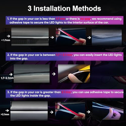 43.3in Acrylic LED Lights for Car (1 in 1 (1*43.3in))