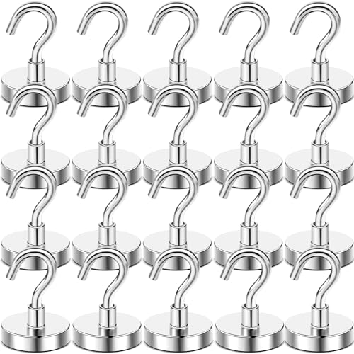 Magnetic Hooks 20pcs 85lbs Cruise Essentials 2026 Magnet Hook (Silver / 0.98in)