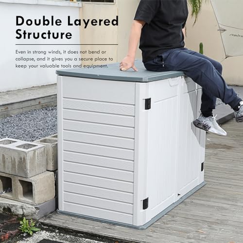 35 Cu.ft Outdoor Storage Shed (White - 35 Cu. ft)
