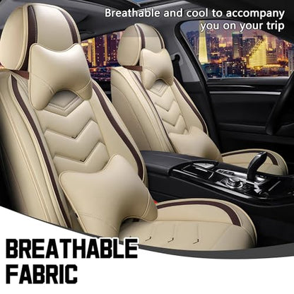 Car Seat Covers for Chrysler Pacifica 2004 (2 Pcs Front with Pillow / Beige)