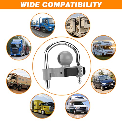1 Pack Universal Hitch Lock with Combination Lock (Gray)