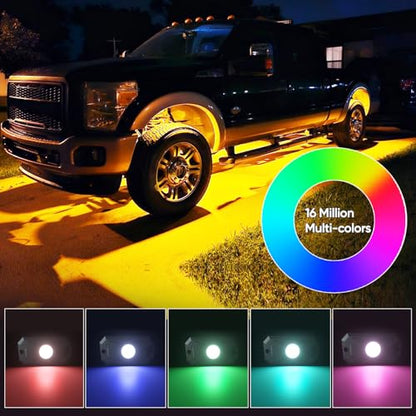 10 Pods LED Rock Lights for Trucks with APP (10 Pods / RGB 3LED)