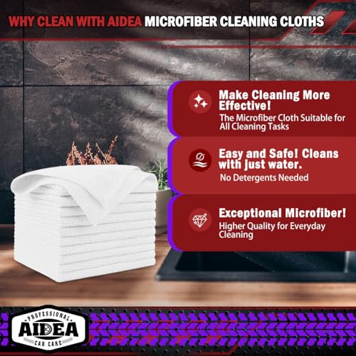 White Microfiber Cleaning Cloth 50PK (White / 50PK)