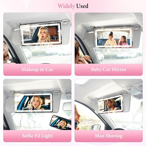 Car Sun Visor Vanity Mirror (White / 1PCS)