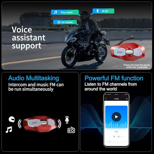 X10 Motorcycle Helmet Bluetooth Headset Speakers Headphone (Red)