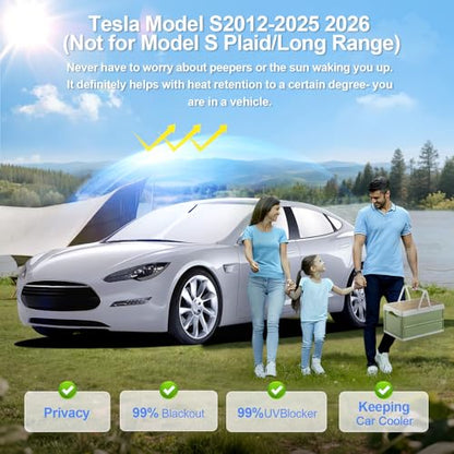 8pcs Car Window Shades for Tesla Model S 2012 (for Model S2012-2026 (No S Plaid/Long Range))