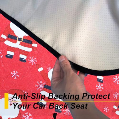Back Seat Cover for Car Trucks Van SUV Jeep (Rear Bench Seat Towel / Santa Claus)