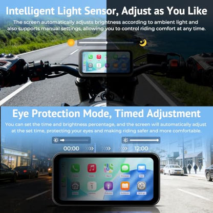 6.25" Wireless Motorcycle CarPlay Screen with Android Auto
