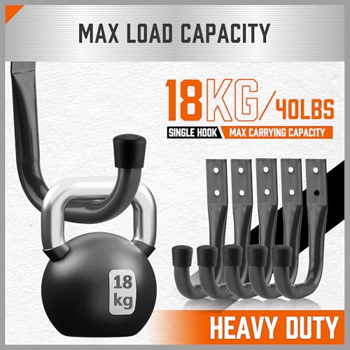 6 Pack Heavy Duty Metal Wall Hooks (4.72in x 3.5in(L x W) (6PCS) / Gray)