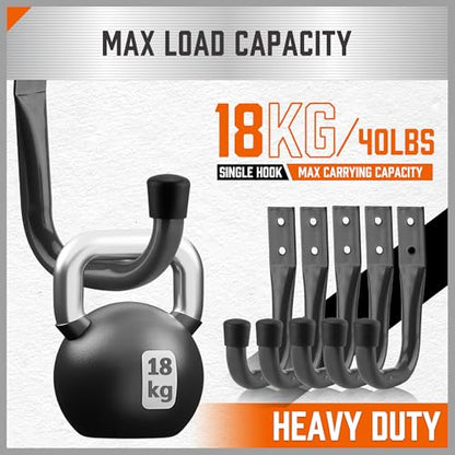 6 Pack Heavy Duty Metal Wall Hooks (4.72in x 3.5in(L x W) (6PCS) / Gray)