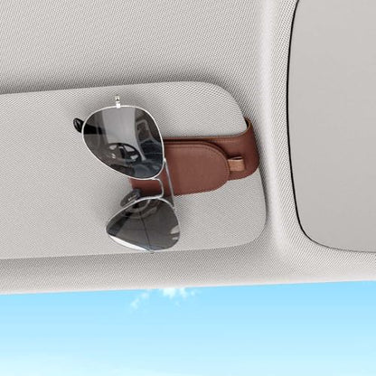 Magnetic Sunglass Holder for Car Visor (Brown)