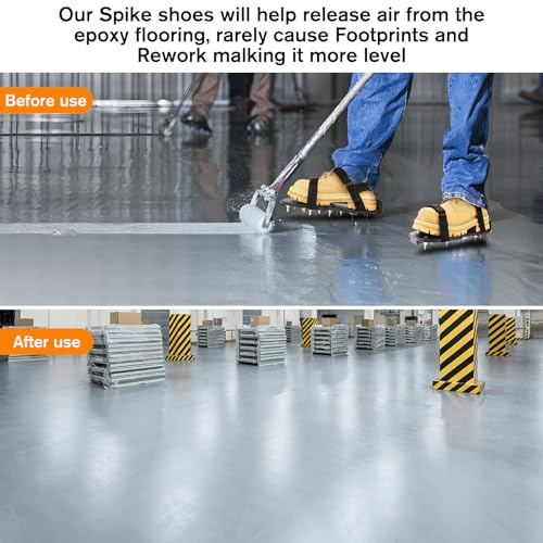 Epoxy Floor Spiked Shoes Fully Assembled Gunite Spiked Shoes with 3 (Fine Black / Medium 2 Pair)