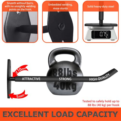 4 Pack 10 Inch Heavy Duty Garage Hooks (4 Pack – Black / 10" (250mm))