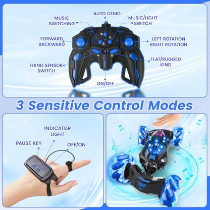 Gesture Sensing RC Stunt Car (Blue)
