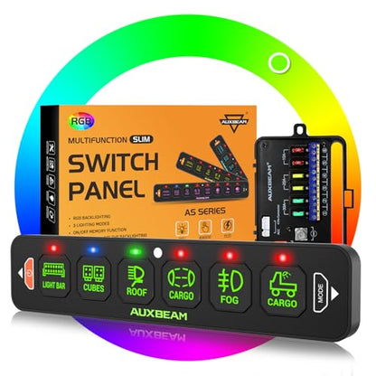 AS R60 Slim 6 Gang Switch Panel with RGB Backlight Memory Function (AS-R60 6 Gang)