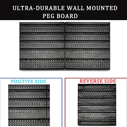 Wall Mounted Storage Bins Parts Rack 4 Colors Bin Organizer Garage Plastic Shop Tool (50.4"*32.4" / Classic)