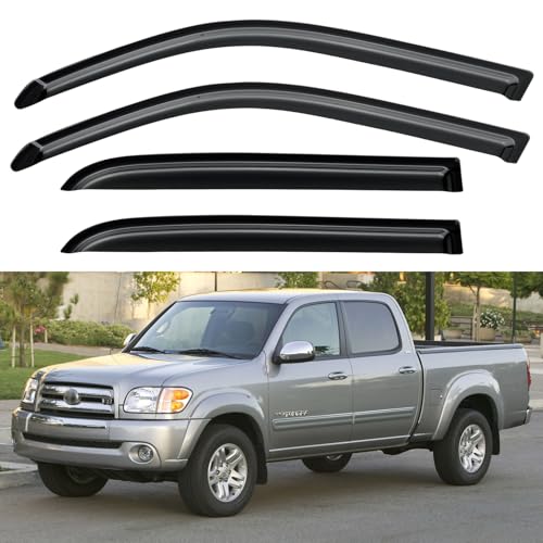 Window Visors Rain Guards for 2004 2005 2006 Toyota Tundra Double Cab (2004-2006 Toyota Tundra Double/Crew Cab)
