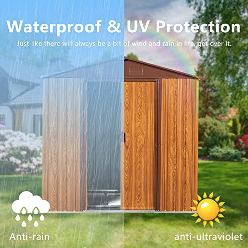 6x6 FT Outdoor Storage Shed (6x6 FT/No Window / Coffee)