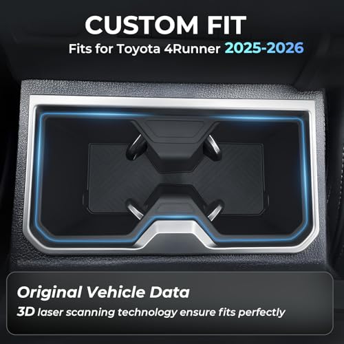 Center Console Cup Holder Inserts for Toyota 4Runner 2026 2025 (Cup Holder for 2025-2026 4Runner, Front)