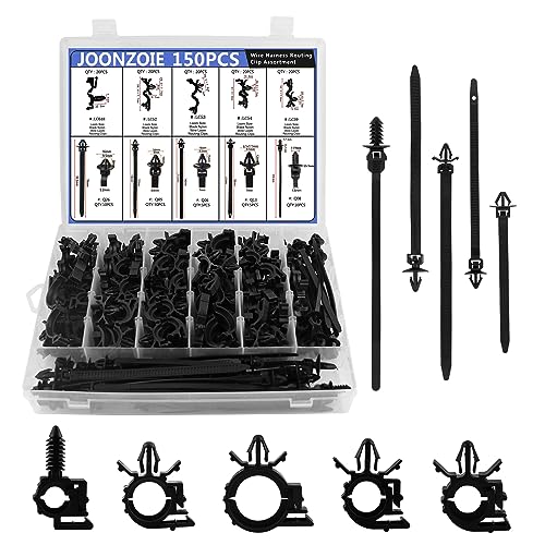 150pcs Wire Loom Clips Car Automotive Harness Routing Clips Assortment Kits (150PCS Wire Loom Clips Automotive)