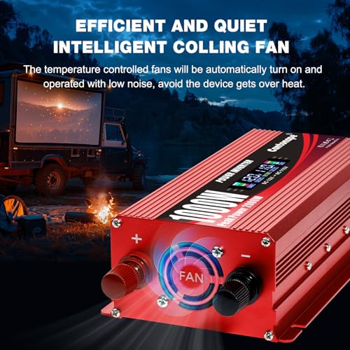 1000W Power Inverter DC 12V to 110V (Red)