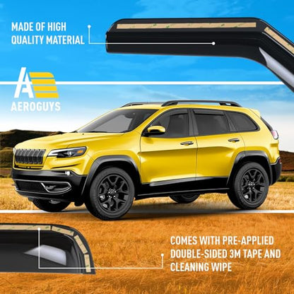 Extra Durable Window Deflectors in (For Jeep Cherokee 14-23)